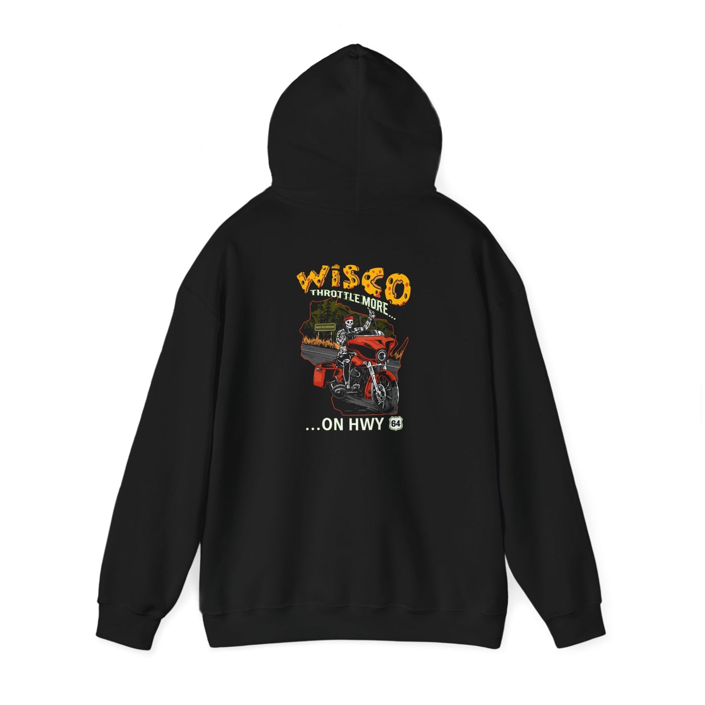 EXTENDED SIZES: "Throttle More on Hwy 64" Unisex Hoodie (3XL-5XL)