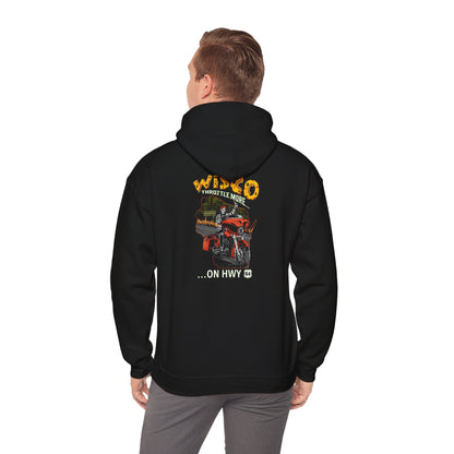 EXTENDED SIZES: "Throttle More on Hwy 64" Unisex Hoodie (3XL-5XL)