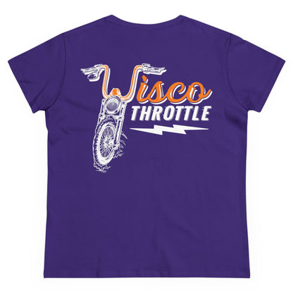 Women's Wisco Throttle OG Cotton Tee (Back Logo) Sizes S-3XL