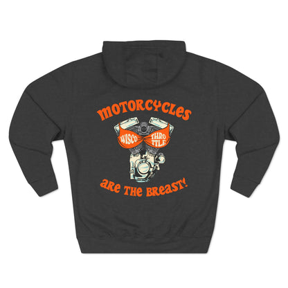 Motorcycles are the BREAST! Unisex Fleece Hoodie