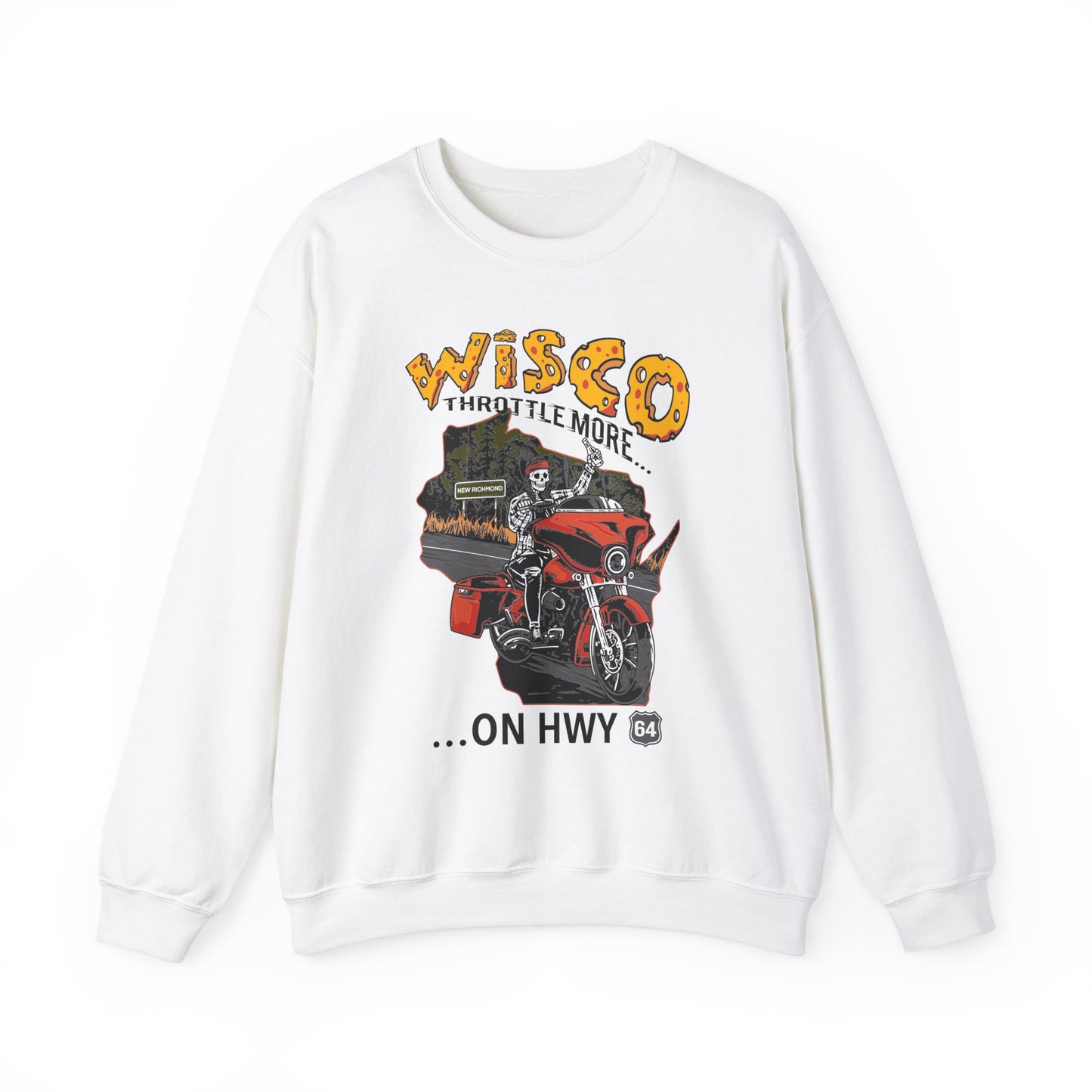 "Throttle More on Hwy 64" Unisex Crewneck Sweatshirt (S-5XL)