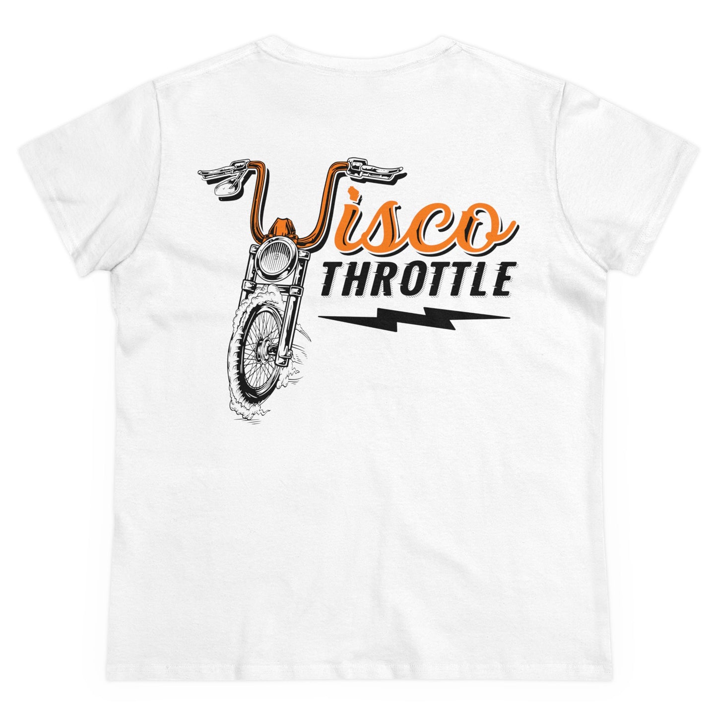 Women's Wisco Throttle OG Cotton Tee (Back Logo) Sizes S-3XL